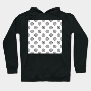 Regular Mandala Pattern in Black and White Hoodie